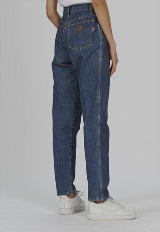 VINTAGE HIGH WAISTED 90'S BLUE MOSCHINO MOM JEANS