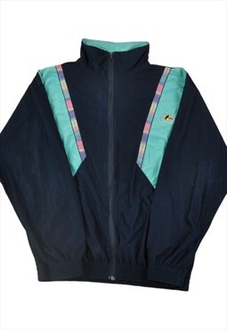 Vintage Fleece Jacket Retro Block Colour Pattern Medium