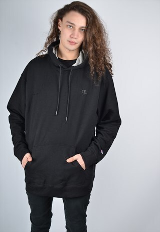 VINTAGE CHAMPION HOODIE BLACK