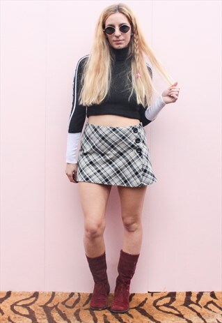 VINTAGE Y2K CHECKED MINI SKIRT