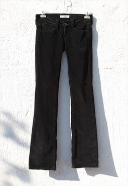 Vintage Fornarina black velvet low rise boot cut pants