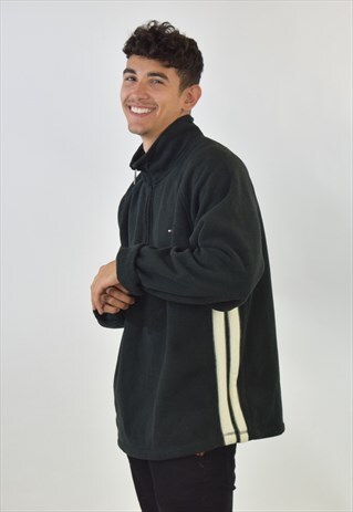 VINTAGE 90S BLACK TOMMY HILFIGER FLEECE