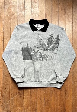Grey Quarter Button Sweatshirt 