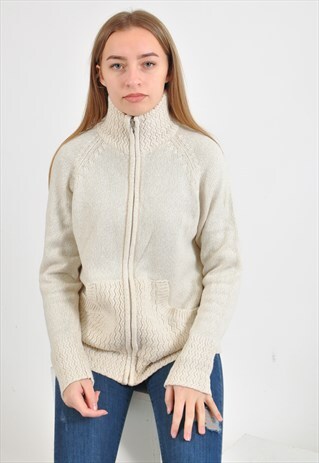 VINTAGE 90'S ZIP UP TURTLE NECK CARDIGAN