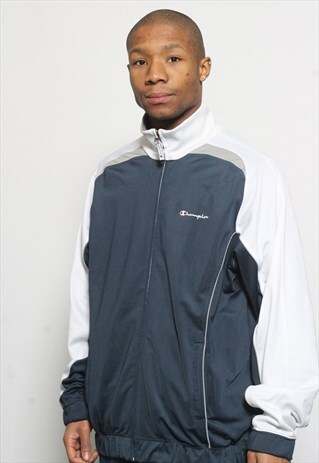 VINTAGE CHAMPION TRACK JACKET BLUE