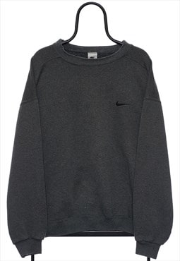 Vintage Nike 90s Logo Grey Sweatshirt Womens