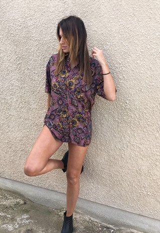PATTERNED OVERSIZED RETRO VINTAGE UNISEX FESTIVAL SHIRT