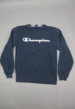 Vintage Champion Sweater in Blue with Logo