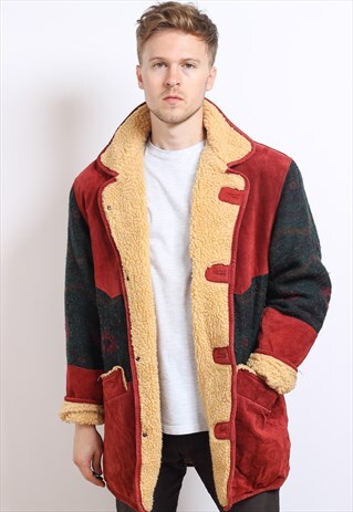 VINTAGE AZTEC NAVAJO FLEECE LINED JACKET