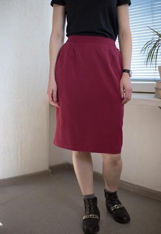 VINTAGE 80'S MIDI RED SKIRT