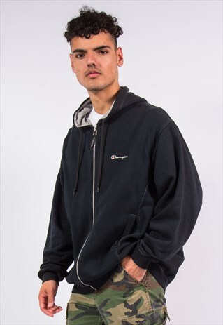 VINTAGE CHAMPION ZIP UP HOODIE HOODED SWEATSHIRT
