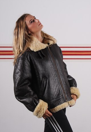 LEATHER & SHEEPSKIN FLIGHT JACKET