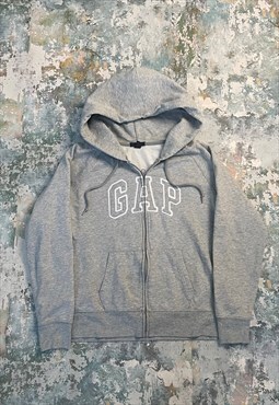 Y2K Grey Gap Embroidered Spell Out Hoodie