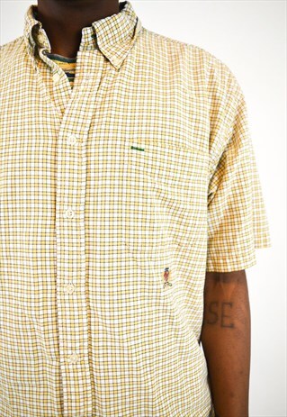 YELLOW CHECKER PRINT TOMMY HILFIGER BUTTON UP