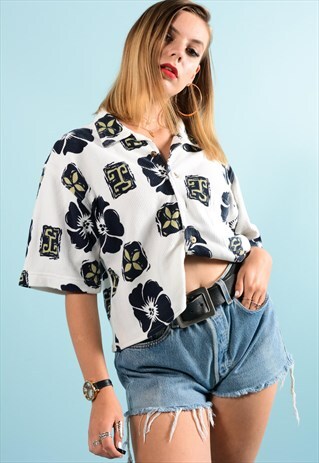 VINTAGE CROPPED HAWAIIAN SHIRT