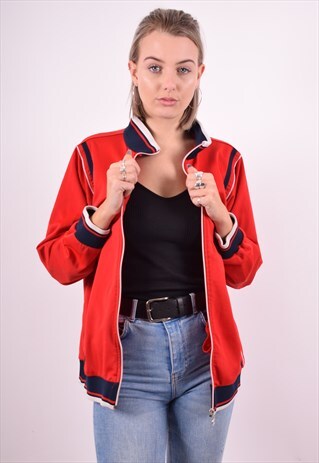 NIKE WOMENS VINTAGE TRACKSUIT TOP JACKET LARGE RED 90'S