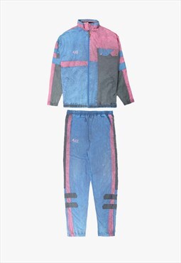 Pastel blue/pink/grey multi oversized fit '80s Tracksuit