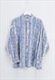 Vintage 90's shirt in blue white top long sleeve