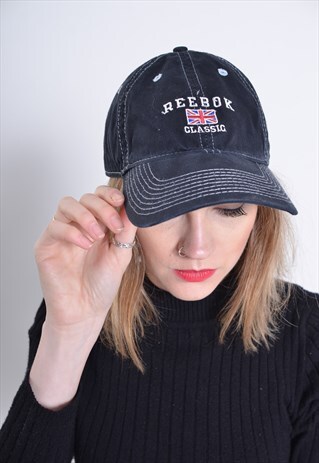 VINTAGE REEBOK CLASSICS 90S BASEBALL CAP HAT BLACK