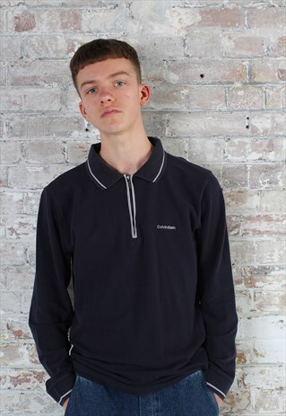 VINTAGE CALVIN KLEIN 1/4 ZIP POLO SHIRT