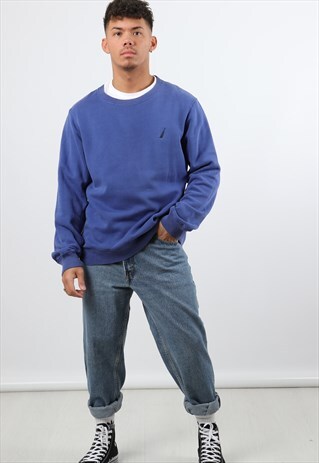 VINTAGE NAUTICA EMBROIDERED LOGO PURPLE SWEATSHIRT