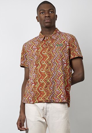 VINTAGE 90'S DOLCE & GABBANA CRAZY PRINT POLO T-SHIRT