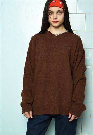 VINTAGE 80S KAPPA BASICS WOOL KNIT OVERSIZED JUMPER PULLOVER