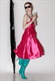 VINTAGE Y2K MATERIAL GIRL EVENING DRESS IN LUXURY PINK