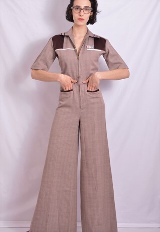 VINTAGE 70S BEIGE JUMPSUIT