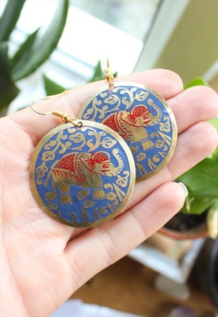 FAIRTRADE ENAMEL ELEPHANT EARRINGS