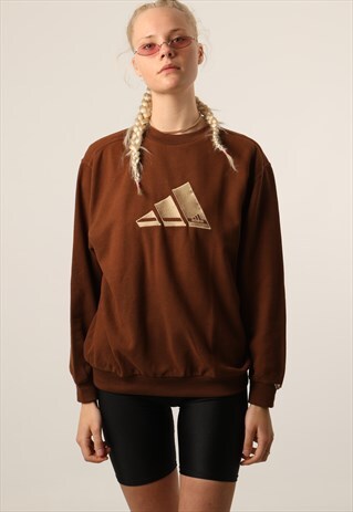 VINTAGE ADIDAS EMBROIDERED LOGO CORDUROY SWEATSHIRT