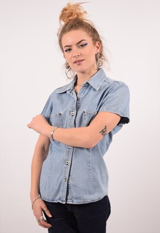 VINTAGE REPLAY SHIRT SHORT SLEEVE BLUE