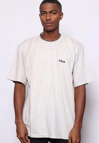 VINTAGE FILA EMBROIDERED LOGO T-SHIRT WHITE