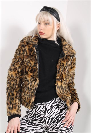 animal print teddy coat