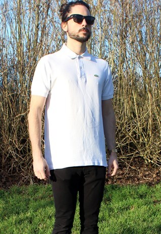 VINTAGE 90S LACOSTE POLO SHIRT T-SHIRT MEDIUM DEVANLAY MOD