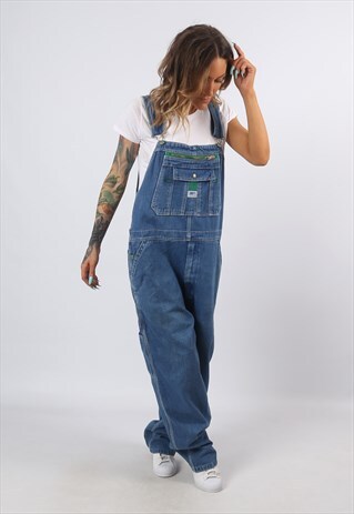 DENIM DUNGAREES WIDE TAPERED LEG TALL LENGTH UK 20 (8AJ)
