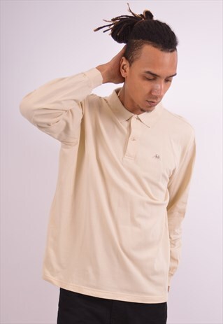 VINTAGE KAPPA POLO SHIRT LONG SLEEVE BEIGE