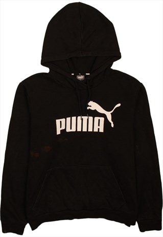 Vintage 90's Puma Hoodie Spellout Pullover Black XLarge