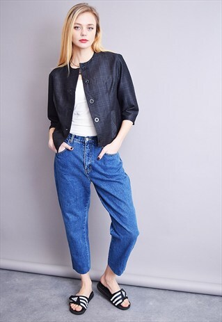 STUNNING 50'S CLASSIC CUT MOD PLAID CROPPED JACKET