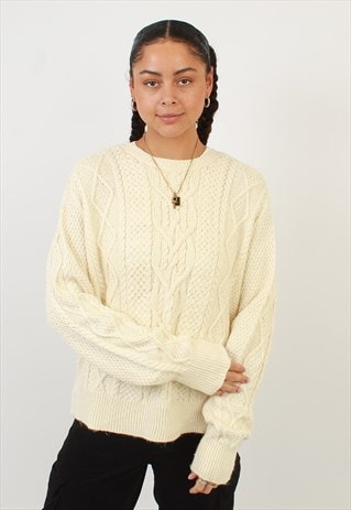Women's Polo Ralph Lauren Cable Knit Cream Chunky Jumper