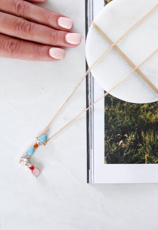 GOLD PERSONALISED MONOGRAM INITIAL 'L' STATEMENT NECKLACE