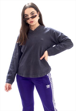 90'S VINTAGE NAVY V-NECK SWEATSHIRT