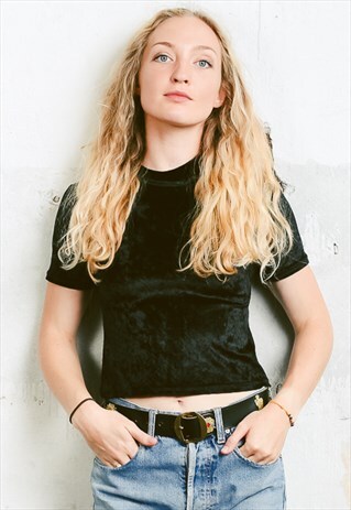 VINTAGE 90S VELVET TURTLENECK T-SHIRT