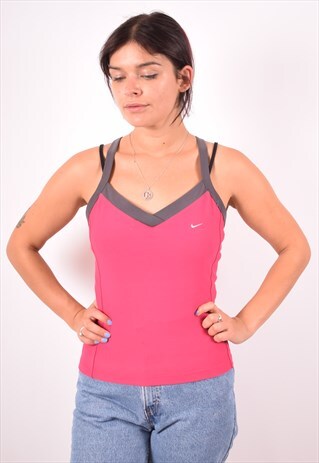 NIKE WOMENS VINTAGE VEST TOP MEDIUM PINK 90S