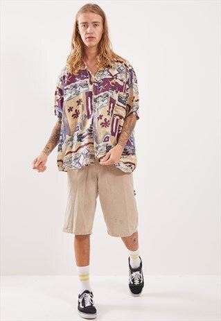 VINTAGE PATTERNED FESTIVAL SHORT SLEEVE SHIRT