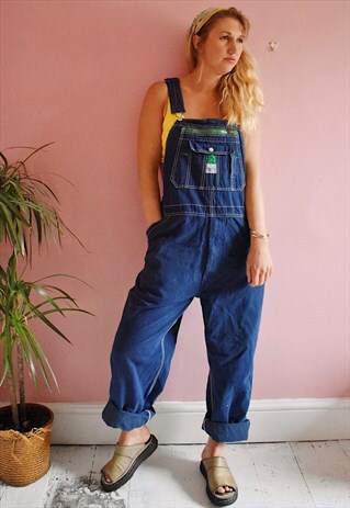 VINTAGE LIBERTY DUNGAREES UNISEX OVERALLS JUMPSUIT DENIM