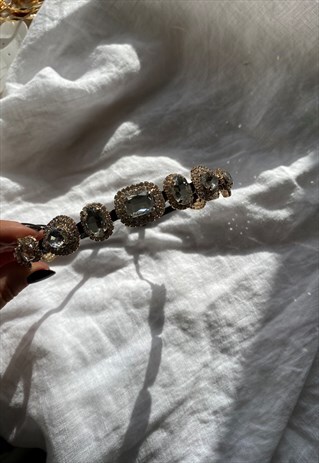 SPARKLY GOLD JEWEL HEADBAND CROWN