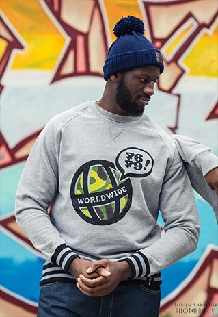 HEAVY JERSEY SWEATSHIRT GREY WITH GLOVE LOVE CAMOUFLAGE