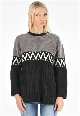 AZTEC GEOMETRIC SWEATER CHENILLE