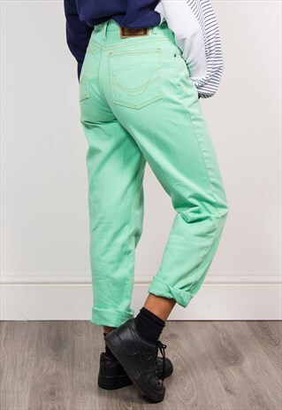 VINTAGE 90'S MINT GREEN HIGH WAIST MOM JEANS